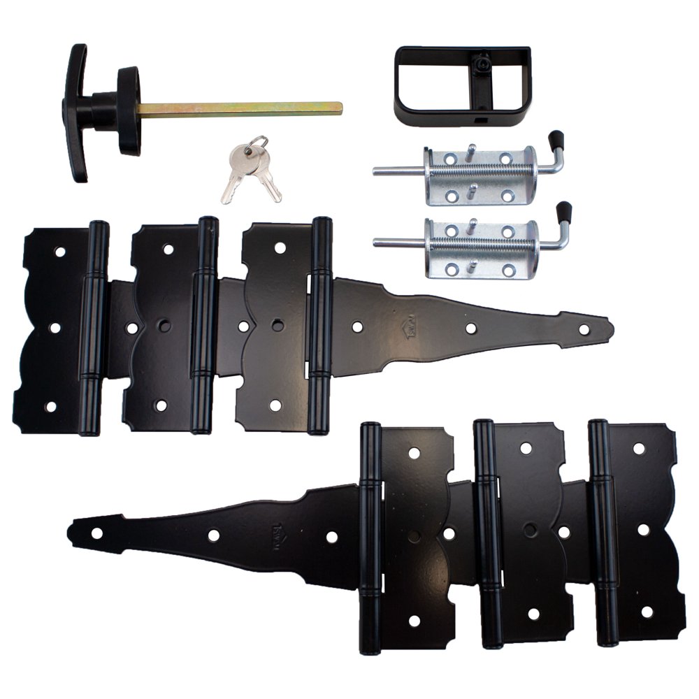 Shed Door Hardware Kit, T Hinges 8" Colonial Hinges, T Handle, Heavy
