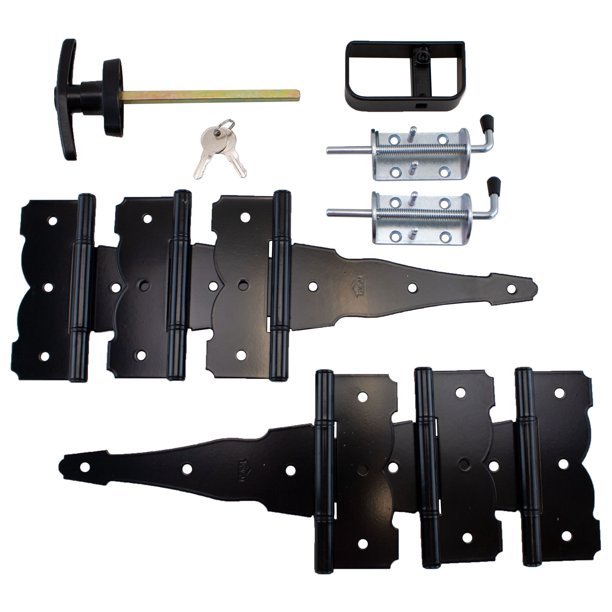 Shed Door Hardware Kit, T Hinges 8" Colonial Hinges, T Handle, Heavy