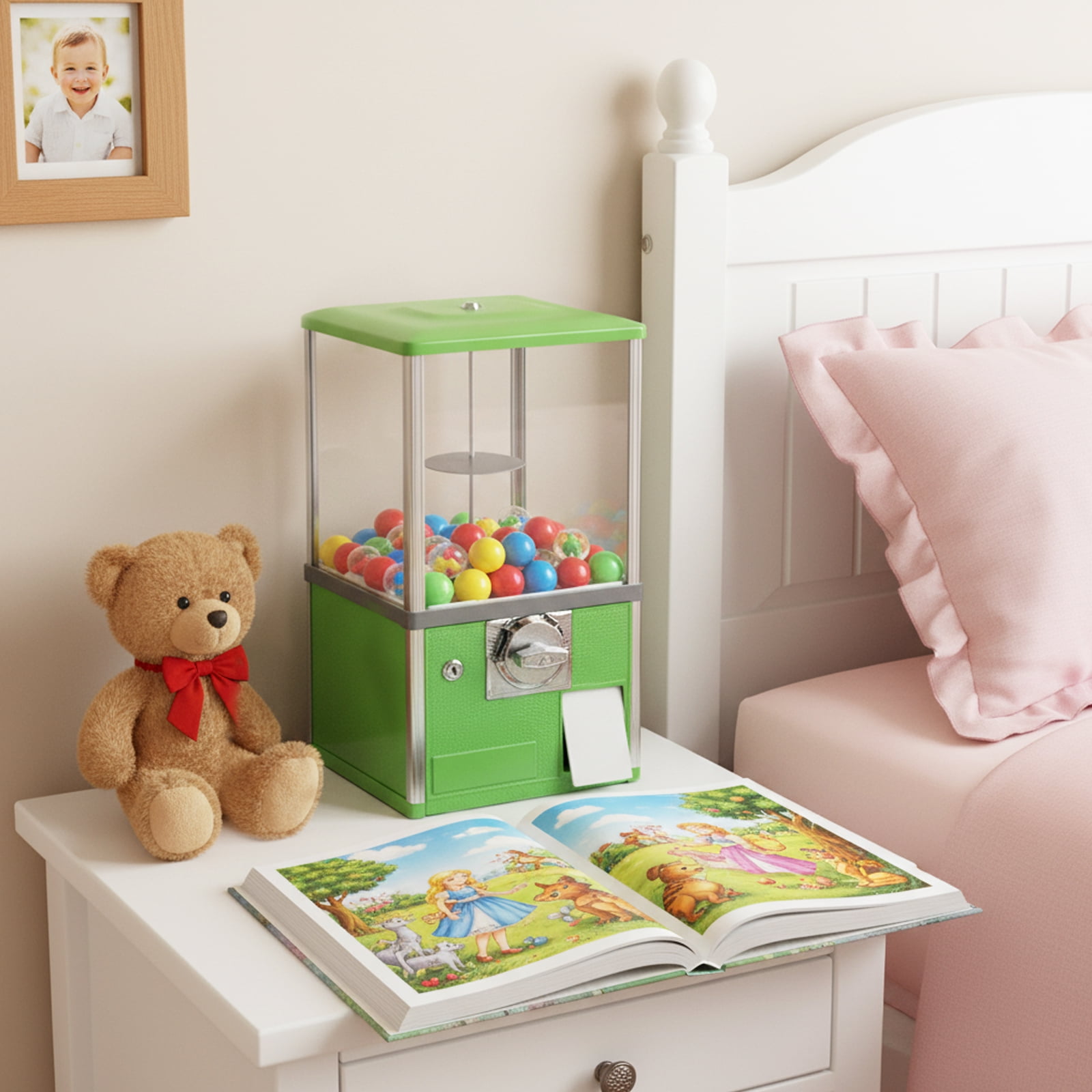 Miumaeov Vending Machine Gumball Bank Candy Gumball Machine Metal Candy Vending Machine for Amusement Parks & Game Stores