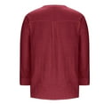 thumbnail image 4 of Njagoc3 Womens Solid Color Button-Up Cardigan, 3/4 Sleeve, Loose Fit, Casual Fall & Winter Top, 4 of 6