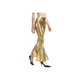 thumbnail image 1 of Women's Flared Pants Mermaid Wide Leg Pants Hippie Metallic Pants_Gift Of G, 1 of 4