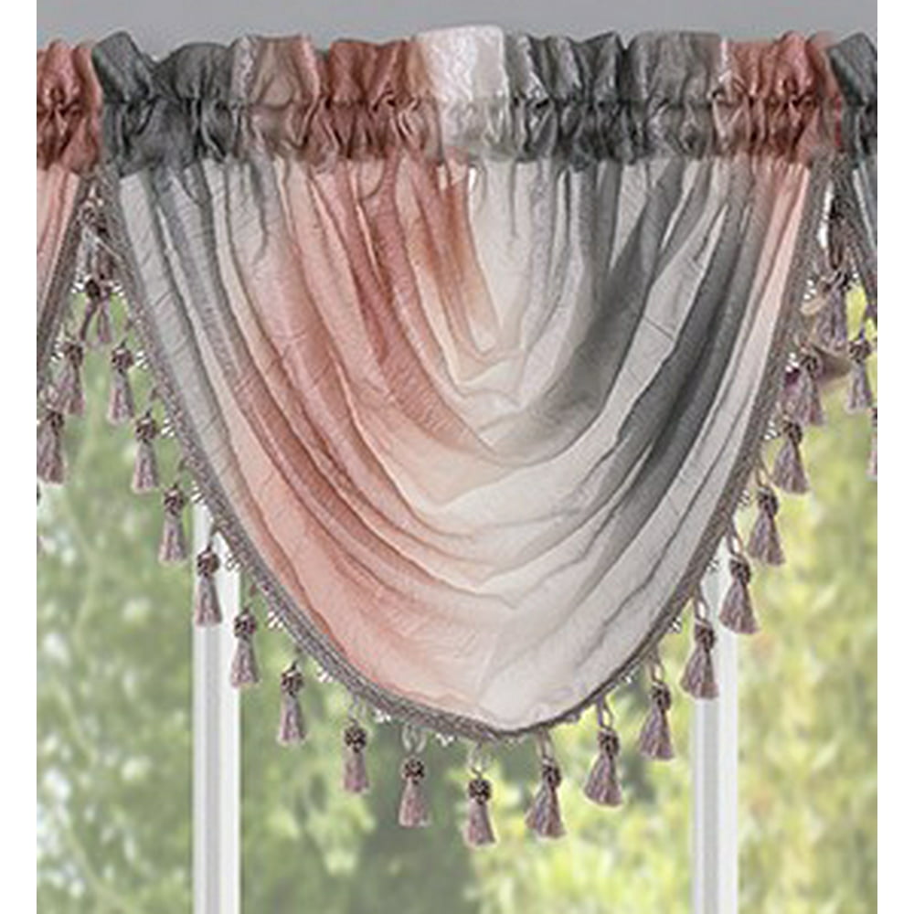 Woven Trends Valances for Windows, Ombre Curtains Modern SemiSheer