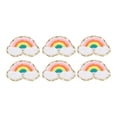 thumbnail image 2 of 6 parches de arcoíris de colores brillantes con diseño de nubes de arcoíris de algodón para bordar y planchar en la ropa., 2 of 14