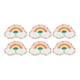 thumbnail image 2 of 6 parches de arcoíris de colores brillantes con diseño de nubes de arcoíris de algodón para bordar y planchar en la ropa., 2 of 14
