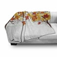 thumbnail image 3 of Fall Soft Flannel Fleece Throw Blanket, Image of Canadian Maple Tree Leaves in Autumn Season Soft Reflection Effects, Cozy Plush for Indoor and Outdoor Use, 50" x 70", Orange White, by Ambesonne, 3 of 6