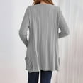 thumbnail image 6 of UJNDER Women's Long Sleeve Solid Color Knit Cardigan Mid Length Open Front Sweater Coat with Pockets for Fall Winter Casual Outfits Light Gray XXL, 6 of 6