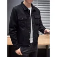 thumbnail image 5 of Chaqueta vaquera con botones de lana de oveja para hombre, acolchada, de otoño, color negro, cálida, Y2k, para invierno, de gran tamaño, a la moda, talla LG, 5 of 5