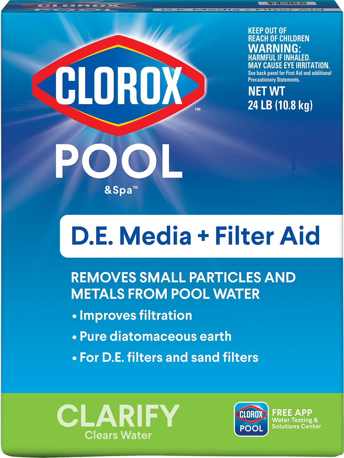 Clorox Pool&Spa Granular D.E. Filter Aid for Swimming Pools, 24 lbs