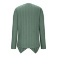 thumbnail image 6 of Homenesgenics Fall Tops for Women Long Sleeves Women's Solid Color Round Neck T-Shirt with Irregular Buttons at The Hem Green M, 6 of 7