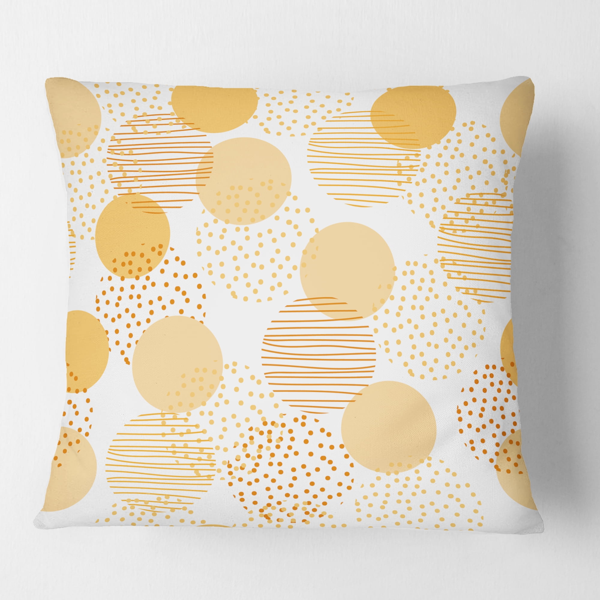 Designart Circular Abstract Retro Geometric IX' Mid-Century Modern Throw Pillow - 18x18