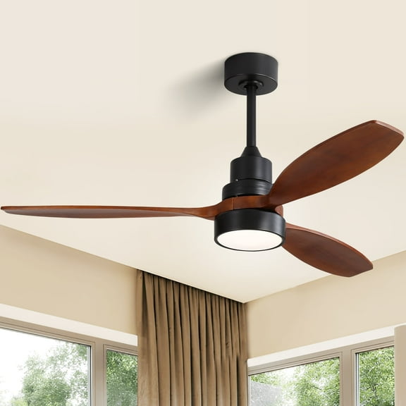 Sofucor 52" Downrod Ceiling Fan with Light, Remote, Modern Farmhouse Style