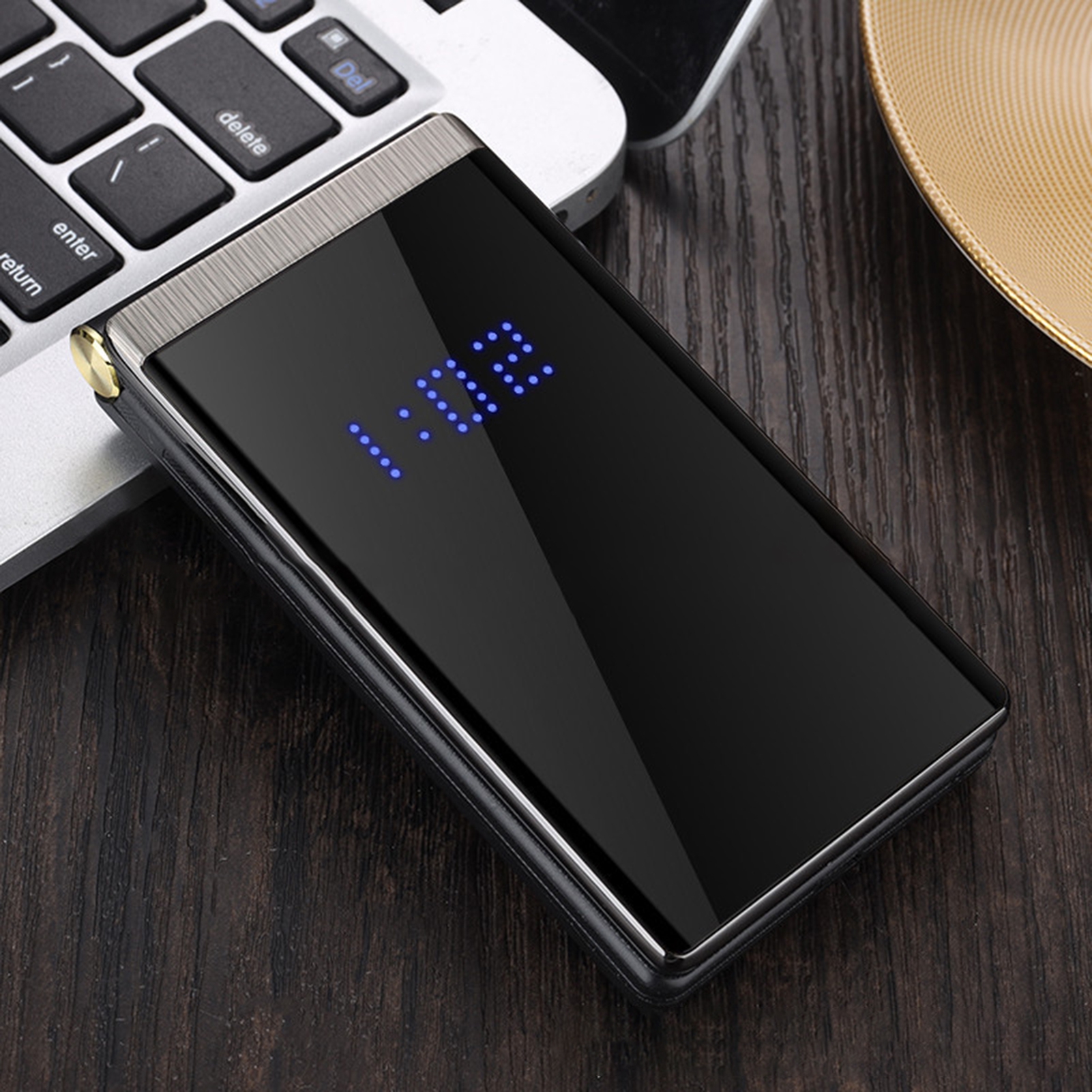Xinyolin 1 Set M2 Handphone Flip Celular Dual-SIM Dual-Standby Large Screen Long Standby Time EU Plug Caller ID Number Elderly Mobile Phone for Home