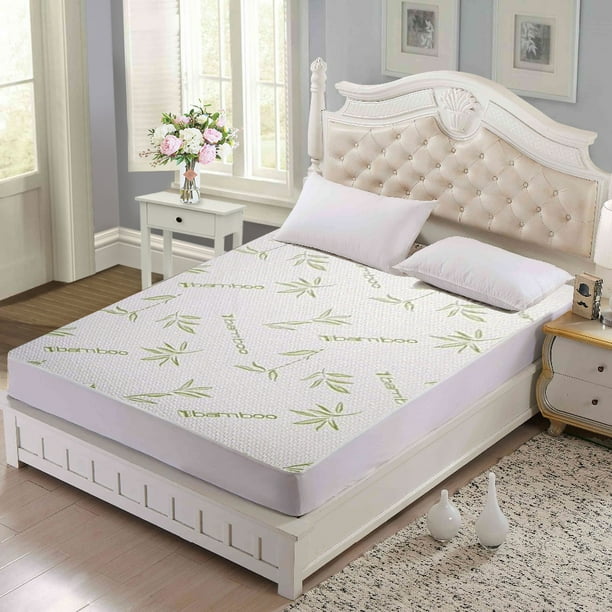 Fresh Linen Hypoallergenic Bamboo Waterproof Mattress Pad (Queen size