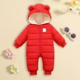 thumbnail image 2 of PINQI Toddler Coat Baby Winter Warm Hooded Thick Down Jumpsuit Romper Jacket Thanksgiving Christmas Overcoat for Boys and Girls, 2 of 8