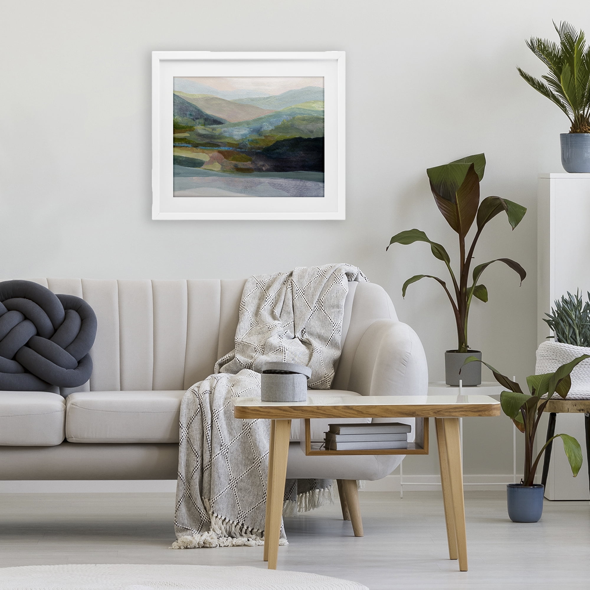 Stupell Industries Misty Morning Mountain Gradient White Framed Print Under Glass, design by Farren Lee