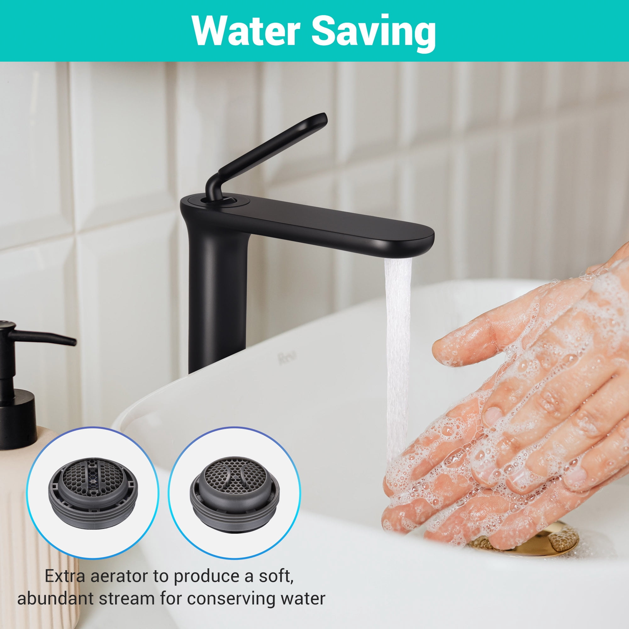 Aquaterior 2 Pack Single Handle Bathroom Vessel Sink Faucet Vanity Sink Mixer Tap Matte Black (CUPC NSF CEC)