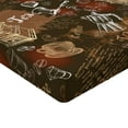 thumbnail image 2 of Ambesonne Modern Fitted Sheet, European Coffee Culture, Twin XL Size, Caramel Brown Redwood, 2 of 3