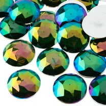 John Bead 100-Piece 25mm | Green AB Acrylic Round Flat Back Rhinestones