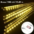 thumbnail image 2 of Morttic 19.7in 8 Tube 288 LED Meteor Shower Rain Lights Waterproof Falling Raindrop Fairy String Light for Christmas Holiday Party Patio Decor, 2 of 9