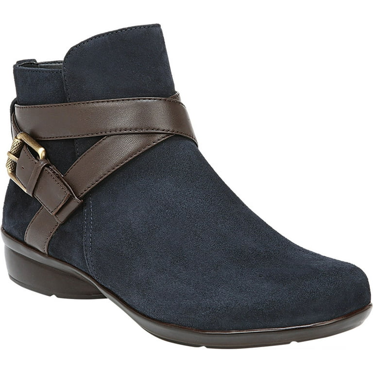 Women s Naturalizer Cassandra Bootie Navy Brown Leather 7.5 M