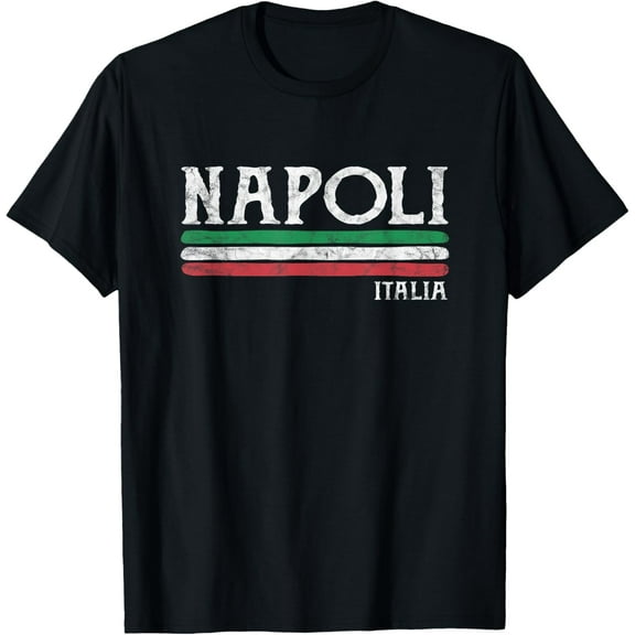 Naples Italy Italian Flag Souvenirs Gift Napoli T-ShirtMen and women, Black T-shirt, size: Extra large
