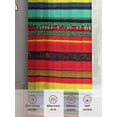 thumbnail image 6 of Boho Colored Stripes Sheer Curtains 63 Inch Length 2 Panels Set, Vintage Green Red Blue Tribal Voile Window Treatment Rod Pocket Curtains Sheers Drapes for Bedroom/Living Room/Kitchen 52x"63"x2, 6 of 7