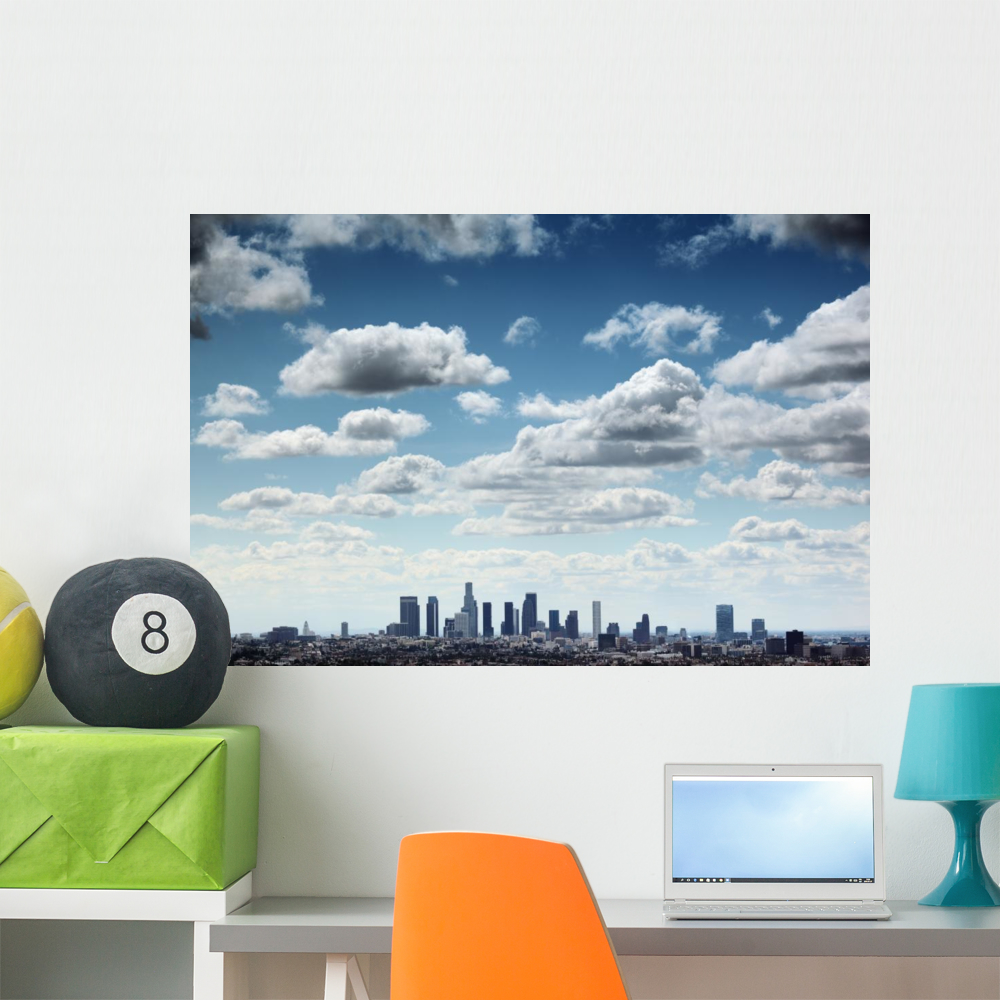 Downtown Los Angeles Skyline Wall Mural by Wallmonkeys Peel and Stick ...