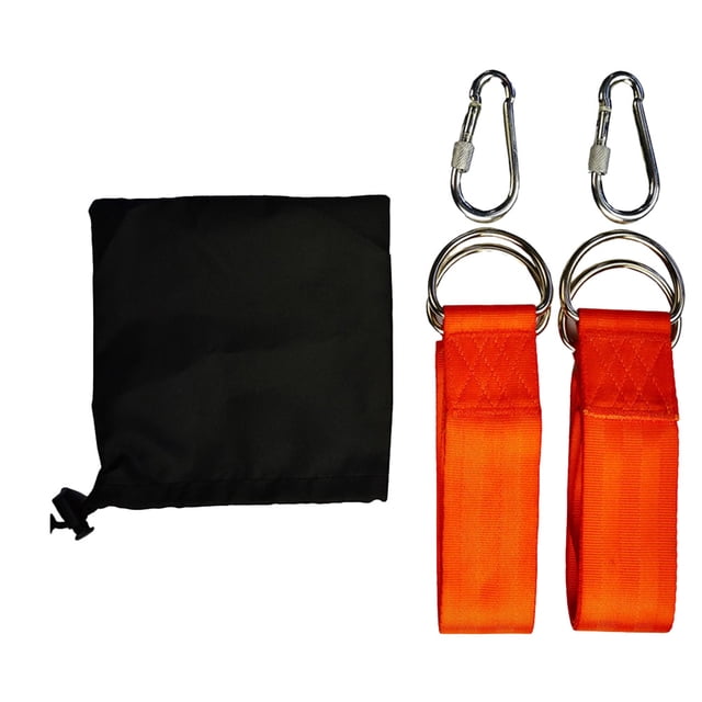 LOLIPPYY 1Set Tree Hanging Straps Orange Polyester for Outdoor Hammock Suspension and Camping