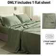 thumbnail image 3 of Simple&Opulence French Linen Flat Sheet,100% Natural Flax Bedding Sheet with Stone Washed King Size(108''x102'') Ultra Soft Breathable-1 Piece Flat Top Sheet Only Basic Style, Sage Green, 3 of 8