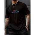 thumbnail image 1 of Wake Up And Sun Print Men's Creative Top, Casual Short Sleeve Crew Neck T-shirt, Men's Clothing For Summer Outdoor, 1 of 4