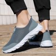 thumbnail image 2 of HZLPFO Mens Non Slip Work Shoes Slip On Water Resistant Walking Sneakers Grey,10, 2 of 7