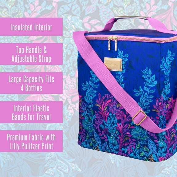 Lilly Pulitzer Insulated Wine Carrier, Cooler Bag