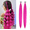 Hot Pink, variant on Hot Pink Braid Ponytail Extensions with Elastic Tie Synthetic Colorful Braiding Hair Extension for Braids Fashion Festival Rave Hair for Girls (Pack of 2)