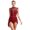 Burgundy, variant on YiZYiF ​​​Women's Lyrical Dance Dress Flowy Tulle Skirt Leotard Rhinestone Figure Skating Costumes Dusty Pink S