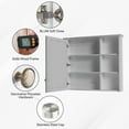 thumbnail image 4 of ANGELES HOME 34"x 30" Wall Mounted Medicine Cabinet with Mirror, 6 Tier Wooden Mirror Cabinet Organizer Spacesaver with Shelves Single Soft-Close Door, Gray, 4 of 6