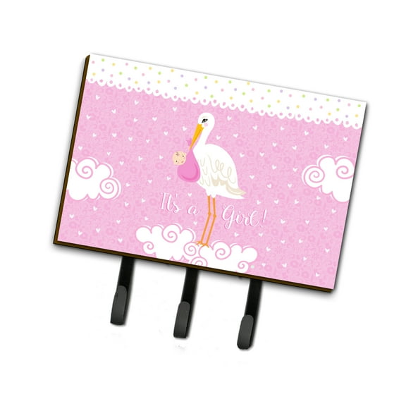 Carolines Treasures VHA3013TH68 Its a Baby Girl Leash or Key Holder Triple Hook multicolor