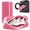 Pink, variant on 2 Pack Durable Mesh Shoe Washing Laundry Bags, Invisible Side Zipper Design, 360° All-Around Comprehensive Shoe Cleaning, Upgraded Universal Size Suitable for All Shoe Types and Sizes, Yellow