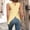Yellow, variant on Women's Criss Cross Tank Top Eyelet Embroidery Cut Out Crew Neck Sleeveless Blouse Rose Gold L