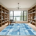 thumbnail image 2 of ODIKA 6'x9' Machine Washable Non-Slip Area Rug, Geometric Blue High Traffic Rug with Pad, Blue, 1050879, 2 of 8