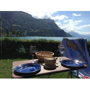 Fondue Mountains Camping Lake Holidays Switzerland-20 Inch By 30 Inch Laminated Poster With Bright Colors And Vivid Imagery-Fits Perfectly In Many Attractive Frames