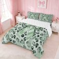thumbnail image 3 of Erosebridal Glam Satin Bow Ribbon King Size Comforter Sets for Girls, Romantic Floral Print Comforters King Size, Reversible 3pcs 1 Comforter and 2 Pillowcases, 3 of 6