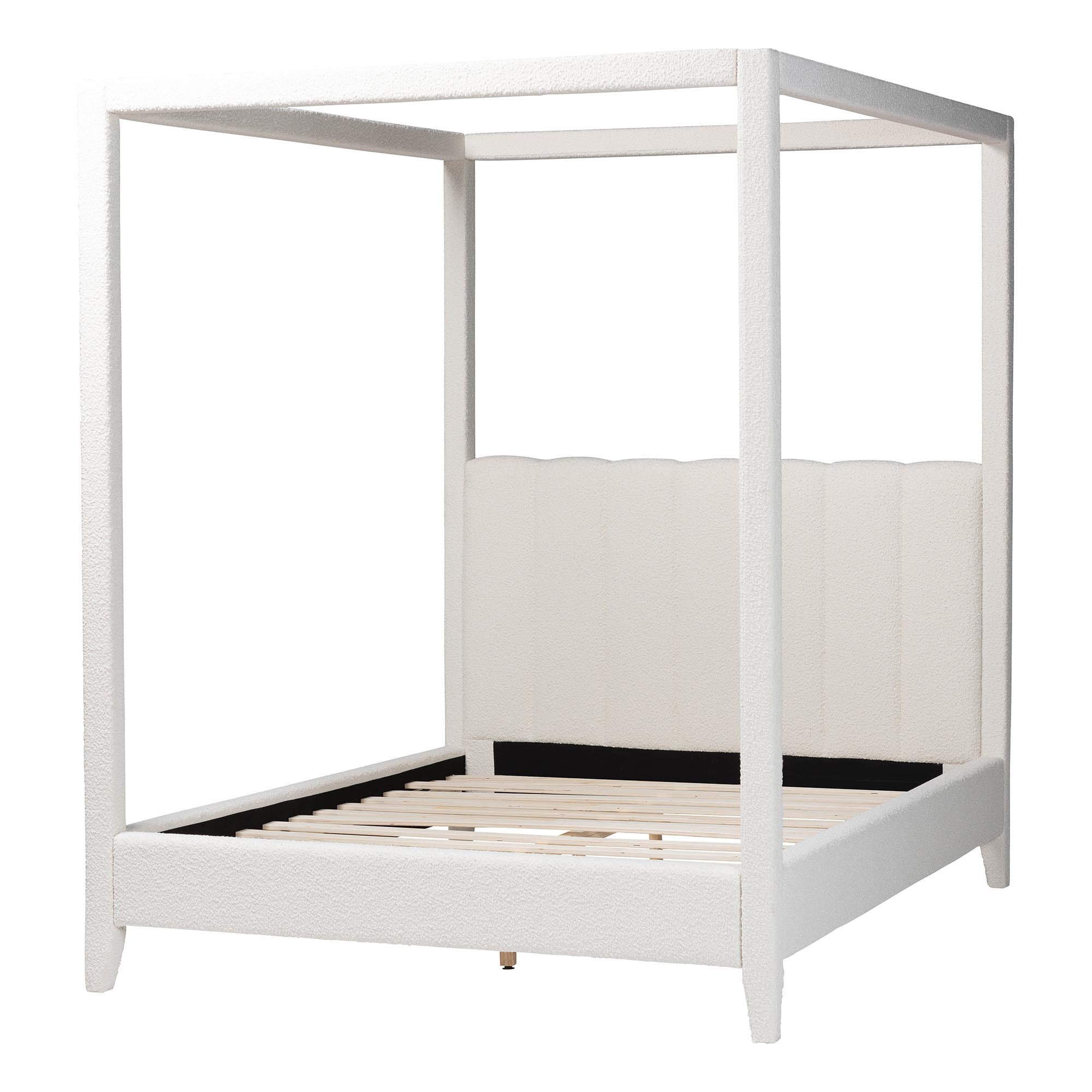 Baxton Studio Aerona Modern Canopy Bed, Queen, Cream