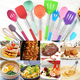 thumbnail image 5 of Juego de utensilios de cocina de silicona de 2 piezas con mango de acero inoxidable, resistente al calor y apto para lavavajillas, multicolor, 5 of 5