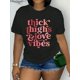 thumbnail image 1 of Women's Slogan Printed Short Sleeve T-Shirt, Love Vibes Graphic Tees Women Tops Tee For Adult, Men, Women, Teen, Teenager, Adolescent, Youth, 1 of 6
