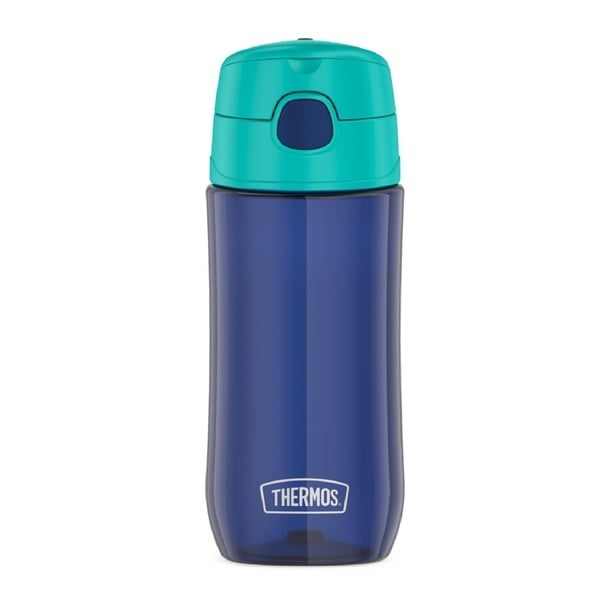 Botella de hidratación de plástico THERMOS FUNTAINER de 16 onzas con boquilla, azul marino