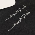thumbnail image 3 of Latrodar Fashion Long Zircon Tassel Earrings For Women Unique Design Earrings Holiday Earrings Decoration Jewelry Best of Both Worlds Silver 1.6x1.6 Inch Home Tools, 3 of 3