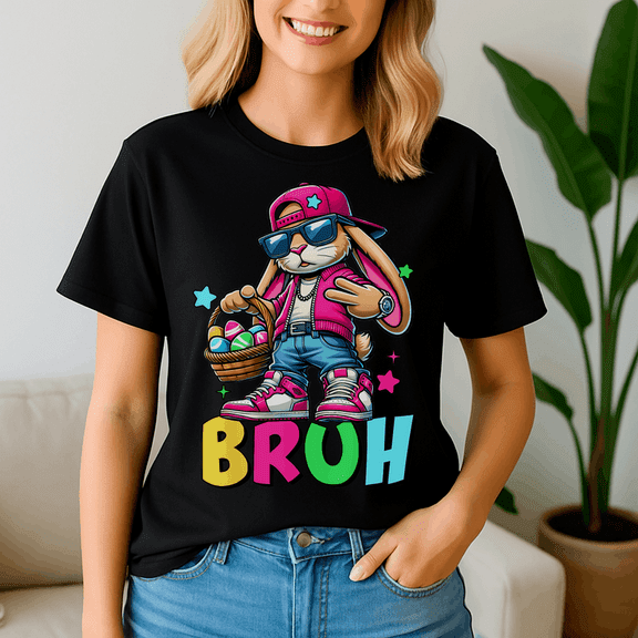 Funny Bruh Meme Easter Day Bunny Eggs Teens Shirt, He is Rizzin,Easter Day Shirt, Happy Easter Day, Bunny Cute Tee,Jesus Easter TShirt