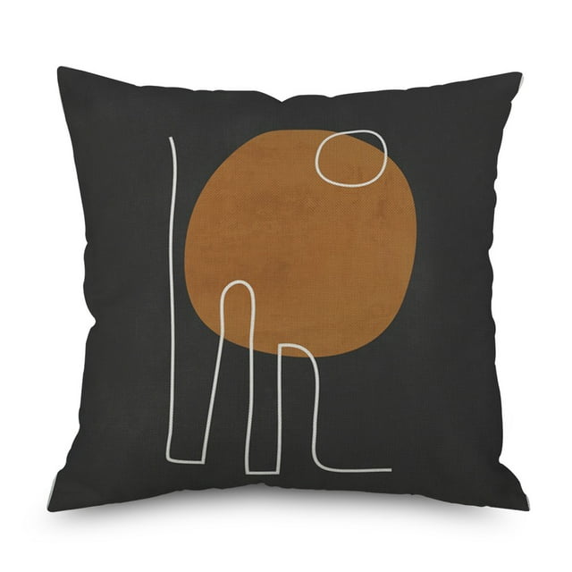 Ins Wind Linen Pillowcase Simple Creative Cushion Abstract Leaf Pillow Square Cushion Cover 7