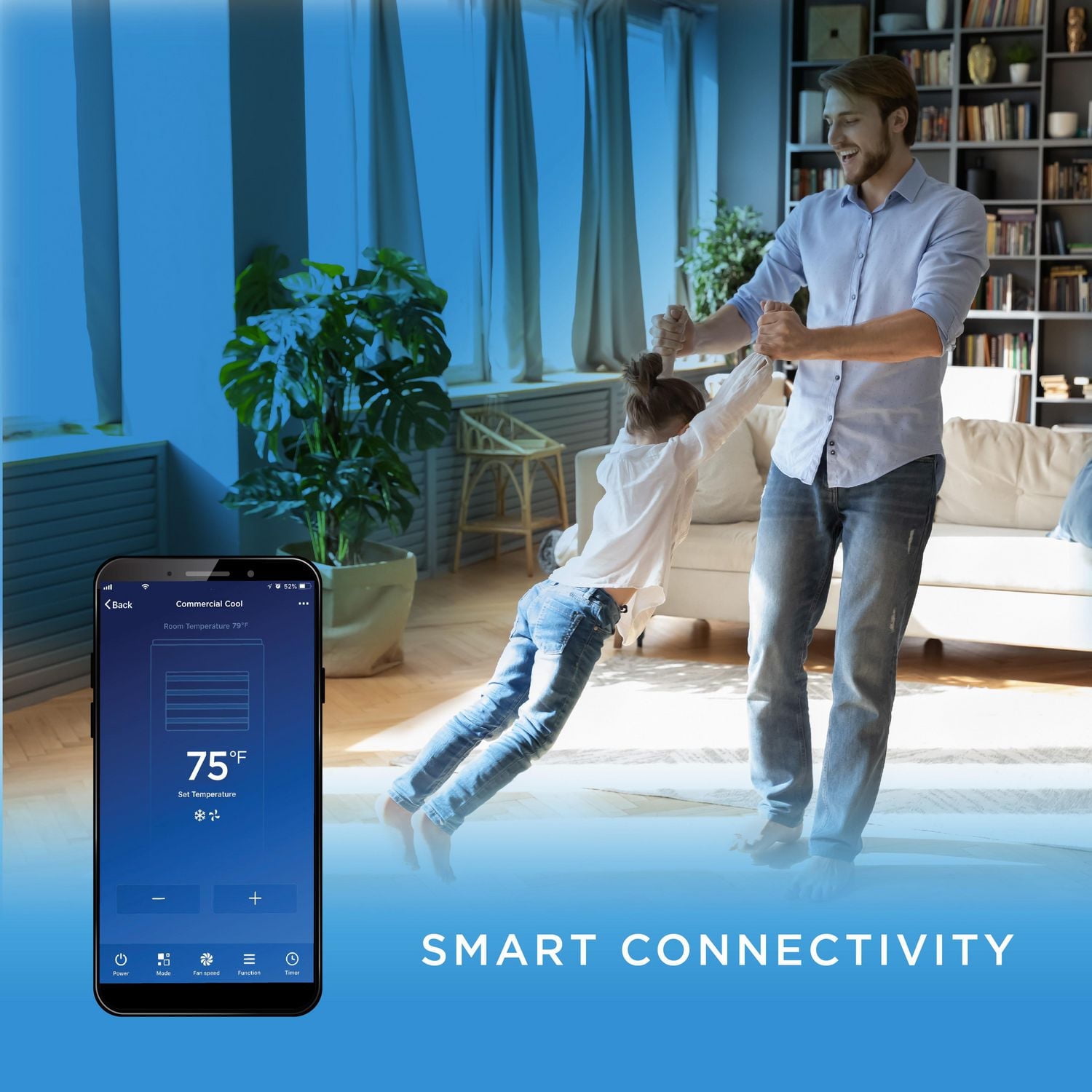 Commercial Cool 9,000 BTU ASHRAE 128 Smart Portable Air Conditioner, 6,350 BTU SACC/CEC, Pink