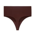 thumbnail image 4 of Odbmxy Plus Size Panties for Women High Cut Seamless Women's Underwear Brown Solid Color Breathable Thong Briefs Panties, 4 of 4